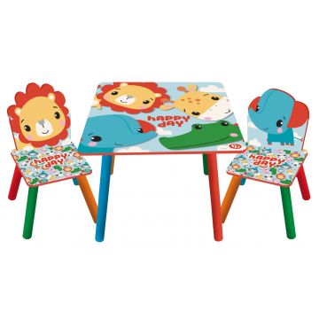 Arditex Set masuta si 2 scaunele Fisher Price, Happy Day