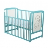 BabyNeeds Patut din lemn Timmi 120x60 cm cu laterala culisanta Mint + Saltea 10 cm