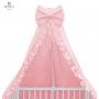 MimiNu Baldachin pentru patut, funda si volanas, 210x145 cm, Powder Pink