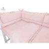 MimiNu - Set lenjerie patut 5 piese, Cu volanase, Cu pilota si perna, Din bumbac, Pentru patut 120x60 cm, Colectia Royal, Powder
