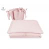 MimiNu - Set lenjerie patut 5 piese, Cu volanase, Cu pilota si perna, Din bumbac, Pentru patut 120x60 cm, Colectia Royal, Powder