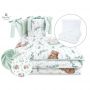 MimiNu - Set lenjerie patut 5 piese, Cu pilota si perna, Din bumbac, Pentru patut 120x60 cm, Lulu Natural