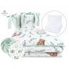 MimiNu - Set lenjerie patut 5 piese, Cu pilota si perna, Din bumbac, Pentru patut 120x60 cm, Lulu Natural