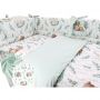 MimiNu - Set lenjerie patut 5 piese, Cu pilota si perna, Din bumbac, Pentru patut 120x60 cm, Lulu Natural