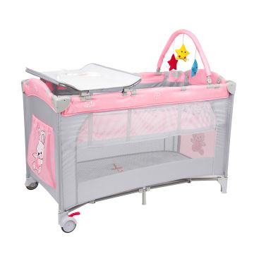 Juju Sleepy Baby Patut pliant 2 nivele, Hunny Bunny