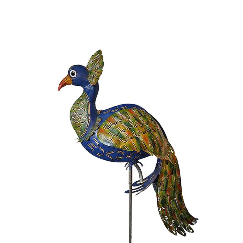 Decoratiune metalica gradina Paun cu tija 134 cm Decoratiune metalica gradina Paun cu tija 134 cm