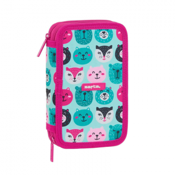 Safta Penar dublu echipat 28 piese Animale turquoise