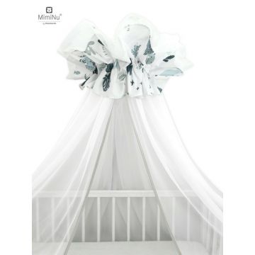 MimiNu Baldachin mare din tull, funda din bumbac, 400x170 cm, Dino Granat