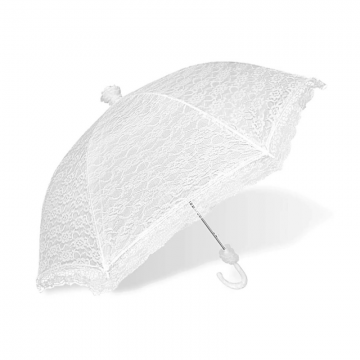 Umbrela baston de mireasa 51cm dantela rezistenta la vant