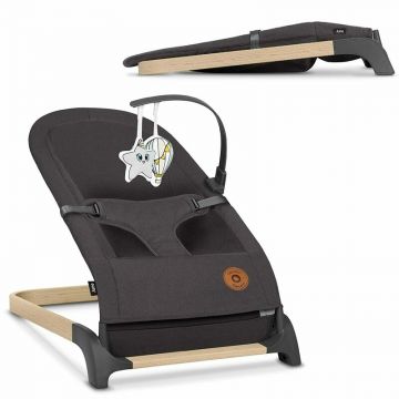 Lionelo Fotoliu balansoar June, arcada cu jucarii, ergonomic, balansare manuala, pliabil, Gri