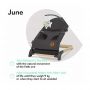 Lionelo - Fotoliu balansoar June, Cu arcada cu jucarii, Ergonomic, Balansare manuala, Pliabil, 0 luni+, Gri