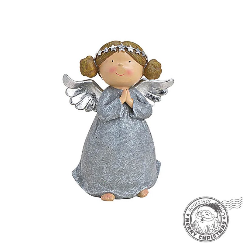 Ingeras decorativ gri/argintiu - statueta Craciun 31 cm Ingeras decorativ gri/argintiu - statueta Craciun 31 cm