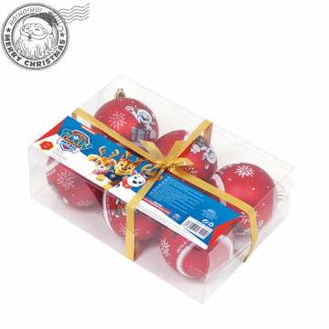 EMA Set 6 Globuri brad Craciun Paw Patrol 8 cm