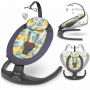 Lionelo - Balansoar si sezlong copii, Ralf, 2 in 1, Electric, Cu telecomanda si cablu USB, Cu miscare laterala de balansare si 5