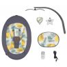 Lionelo - Balansoar si sezlong copii, Ralf, 2 in 1, Electric, Cu telecomanda si cablu USB, Cu miscare laterala de balansare si 5