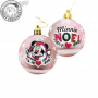 Set 10 globuri brad Craciun Minnie Mouse roz 6 cm
