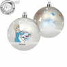 Set 10 globuri brad Craciun Frozen argintii 6 cm