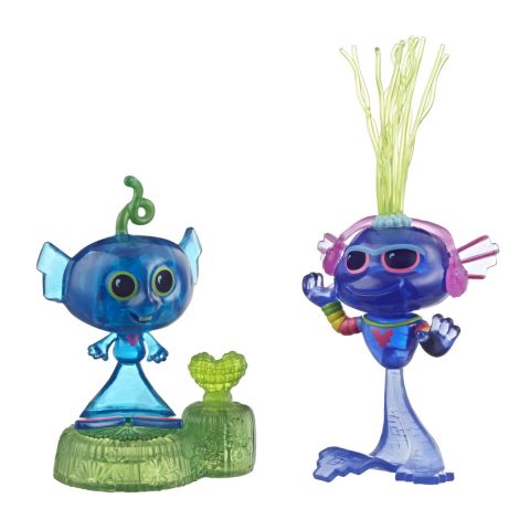 Hasbro trolls set 2 figurine techno reef bobble