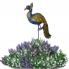 Decoratiune metalica gradina Paun cu tija 134 cm