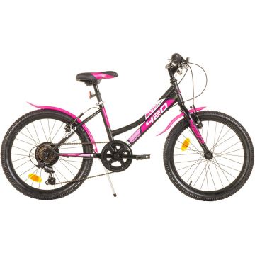 Dino Bikes Bicicleta copii 20' MTB fete Sport negru cu 6 viteze