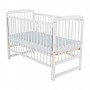 BabyNeeds Patut din lemn Ola 120x60 cm cu laterala culisanta Alb