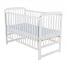 BabyNeeds Patut din lemn Ola 120x60 cm cu laterala culisanta Alb