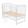 BabyNeeds Patut din lemn Ola 120x60 cm cu laterala culisanta Alb