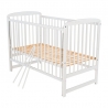 BabyNeeds Patut din lemn Ola 120x60 cm cu laterala culisanta Alb