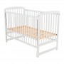 BabyNeeds Patut din lemn Ola 120x60 cm cu laterala culisanta Alb