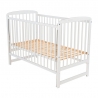 BabyNeeds Patut din lemn Ola 120x60 cm cu laterala culisanta Alb