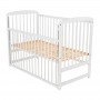 BabyNeeds Patut din lemn Ola 120x60 cm cu laterala culisanta Alb