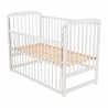 BabyNeeds Patut din lemn Ola 120x60 cm cu laterala culisanta Alb