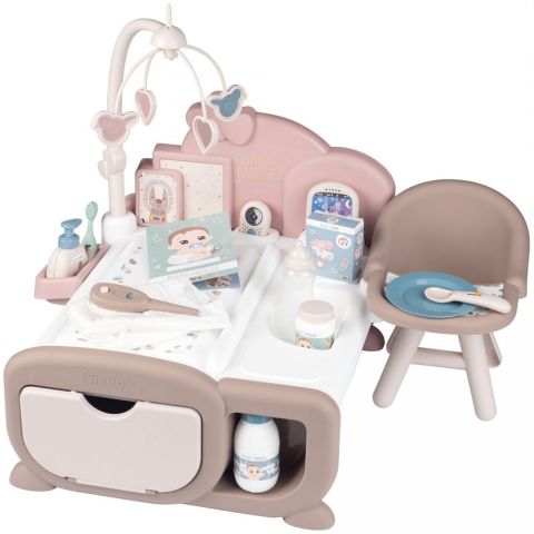 Smoby Centru de ingrijire pentru papusi  Baby Nurse Cocoon Nursery crem cu papusa si accesorii