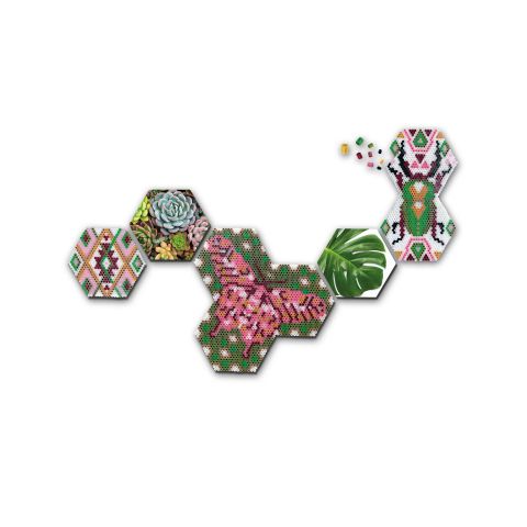 Ses Creative Set margele de calcat Beedz Art - Botanica cu placi hexagonale