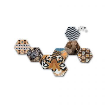 Ses Creative Set margele de calcat Beedz Art - Safari cu placi hexagonale