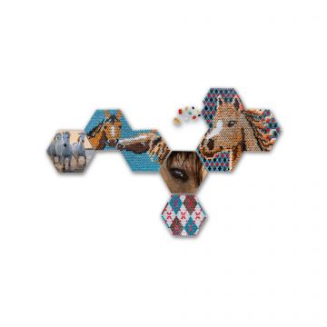 Ses Creative Set margele de calcat Beedz Art - Cai cu placi hexagonale