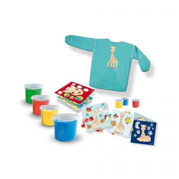 Ses Creative Girafa Sophie - Set acuarele pentru degetele cu planse si sort