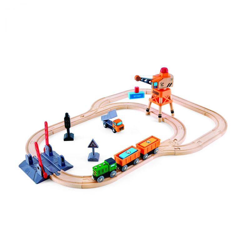 Hape Jucarie din lemn - Set tren de marfa cu macara (34 piese) Hape Jucarie din lemn - Set tren de marfa cu macara (34 piese)