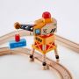 Hape Jucarie din lemn - Set tren de marfa cu macara (34 piese)