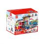 Hape Jucarie din lemn - Set tren si servicii de urgenta (55 piese)