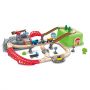 Hape Jucarie din lemn - Set tren constructii (50 piese)