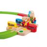Hape Jucarie din lemn - Sina de tren curcubeu cu puzzle (30 piese)