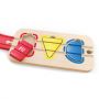 Hape Jucarie din lemn - Sina de tren curcubeu cu puzzle (30 piese)
