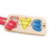 Hape Jucarie din lemn - Sina de tren curcubeu cu puzzle (30 piese)
