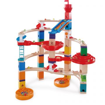 Hape Jucarie copii Quadrilla - circuit cu bile - Super spirala (129 piese)
