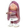 Nines D'Onil Papusa Artizanala Mia, par roz, cu articulatii (30 cm) miros vanilie