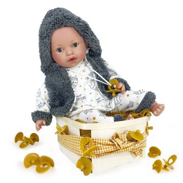 Nines D'Onil Papusa artizanala Alex Dreams - cu miros de vanilie si sunete (40 cm)