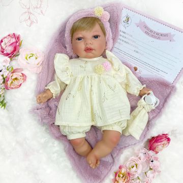 Nines D'Onil Papusa Artizanala cu miros de vanilie - Nines nou-nascut (40 cm)