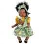 Nines D'Onil Papusa artizanala afro Maria - bruneta, cu bebelus, miros de vanilie (45 cm)