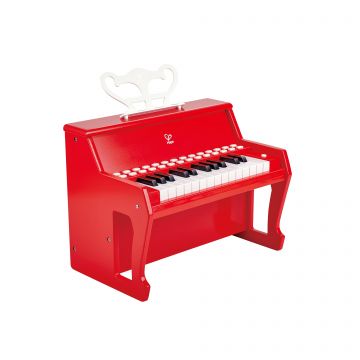 Hape Jucarie din lemn Pian rosu - invat sa cant cu lumini